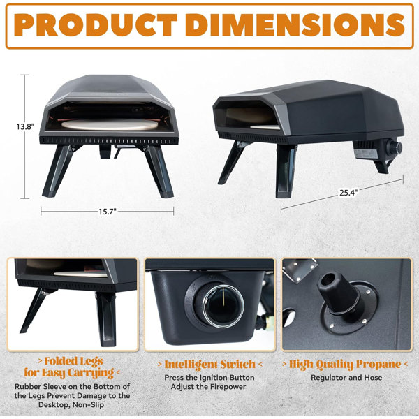 Kognita Steel Countertop Natural Gas Pizza Oven Wayfair